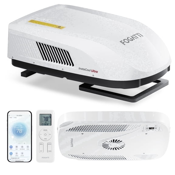 Fogatti 16000 Btu RV Rooftop Air Conditioner with Heat Pump and Cooling, App & Wifi Control, with Ceiling Mounting Kit, InstaCool Ultra