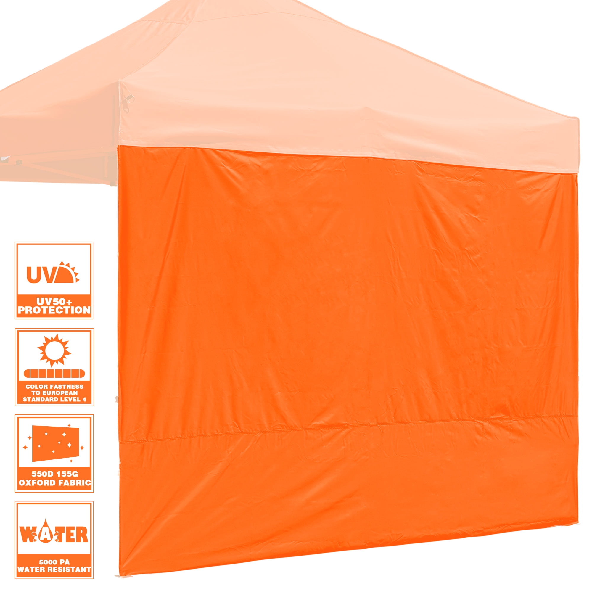 Orange 10x10 UV-Resistant Polyester Canopy Side Wall