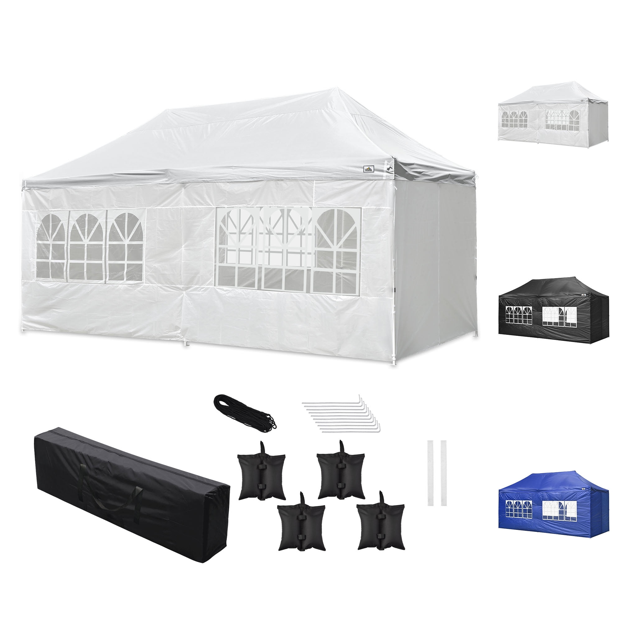 Yescom 10x20 White Pop-Up Canopy Tent with Sidewalls