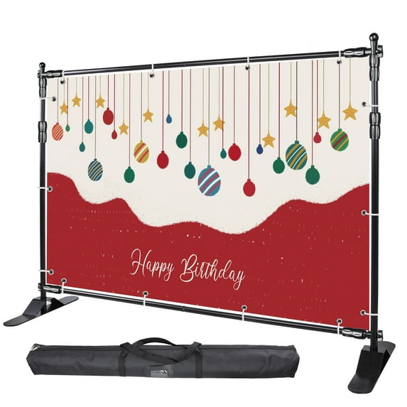 InstaHibit 10x8 ft Banner Stand Adjustable Step and Repeat Stand Expanding Trade Show Display Backdrop