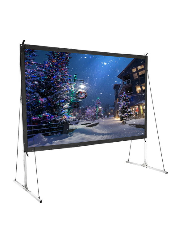 InstaHibit 135" Portable Projector Screen with Stand 16:9 HD Fast Folding Indoor Outdoor Home Theater Backyard Movie