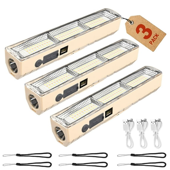 InstaHibit 3 Pack Rechargeable Magnetic Light LED Work Light with Hook 5 Modes Tent Light for Canopy Outdoor Event