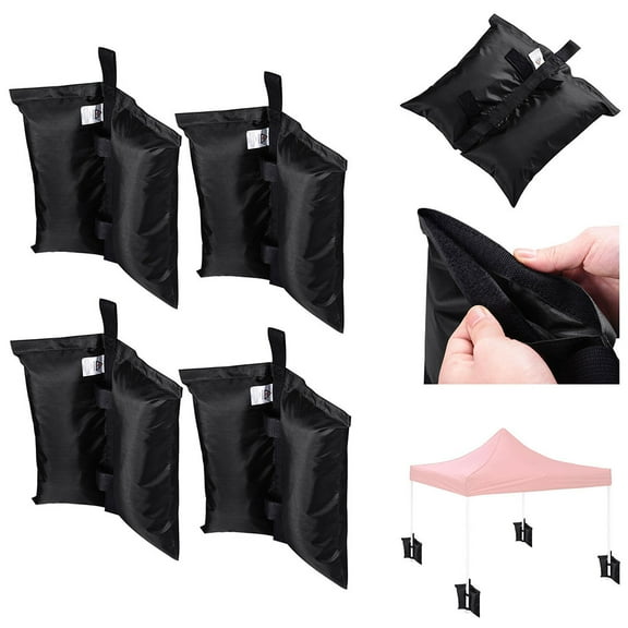 InstaHibit 4 Pcs Weight Sand Bag Oxford + PU Coating for Outdoor EZ Pop Up Canopy Instant Tent Gazebo Shelter Black