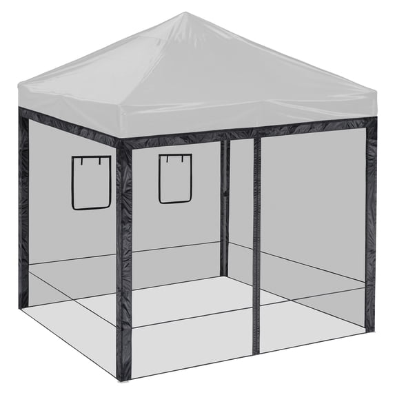 InstaHibit 4 Pcs Zippered Canopy Tent Walls Mesh Sidewalls for Pop Up 10 ft Canopy Side Wall Fair w/ Service Windows