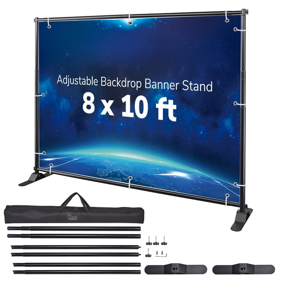 InstaHibit 10x8 ft Telescopic Backdrop Stand, Durable, Portable with ...