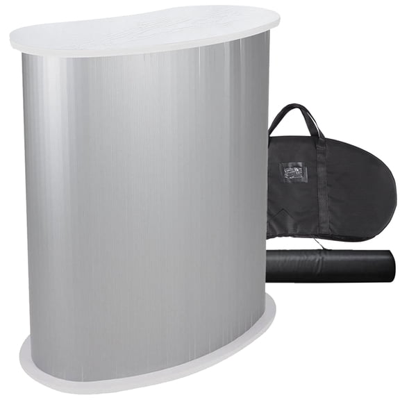 InstaHibit Portable Trade Show Podium Table Display Exhibition Counter Stand w/ White Top Carrying Bag