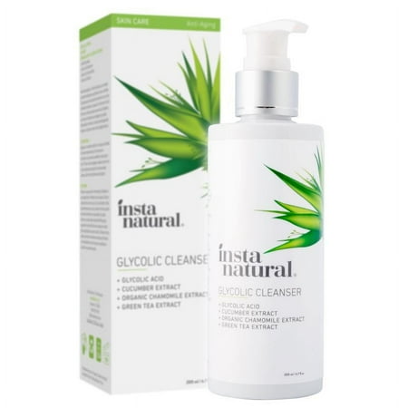 InstaNatural Glycolic Acid Facial Cleanser for Wrinkles & Age Spots, 6.7 Oz