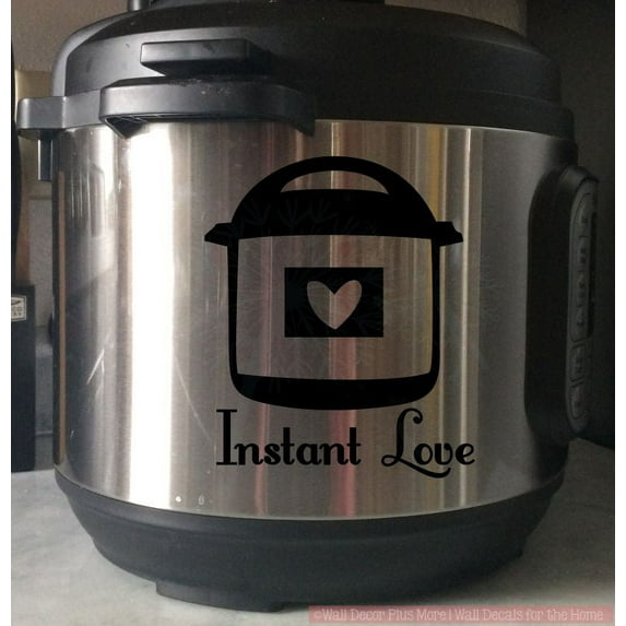 InstaPot Decals Sticker Instant Love Pot Vinyl Kitchen Appliance Decor Glossy Black