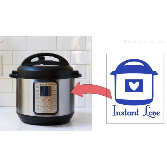 InstaPot Decals Sticker Instant Love Pot Vinyl Kitchen Appliance Decor Glossy Brilliant Blue