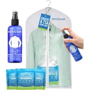 InstaSteam Starter Kit Travel Steamer, Electricity-Free, Wrinkle Release Spray, Cruise Ship Approved, Small Steamer, Disinfect, Deodorize