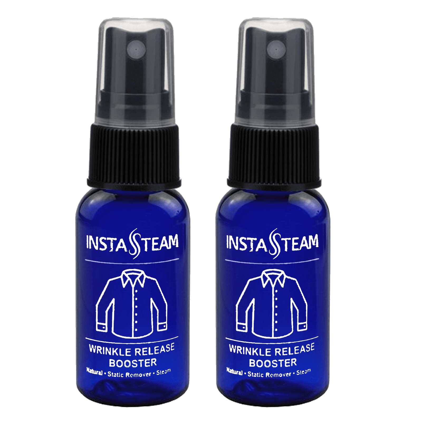 InstaSteam Wrinkle Release Spray, Travel Size/TSA, Unscented,  Non-Irritating, Anti Static, Steamer for Clothes, Fabric Refresher, Cruise  Accessories, Natural Ingredients - Pocket Size 1oz (Pack of 2) 