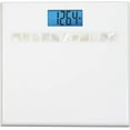 thumbnail image 1 of InstaTrack Digital Bathroom Scale in High Gloss Sleek White Design with Extra Large Blue Backlight Display, Accurately Measures up to 440 Pounds, 1 of 5