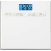 InstaTrack Digital Bathroom Scale in High Gloss Sleek White Design with Extra Large Blue Backlight Display, Accurately Measures up to 440 Pounds
