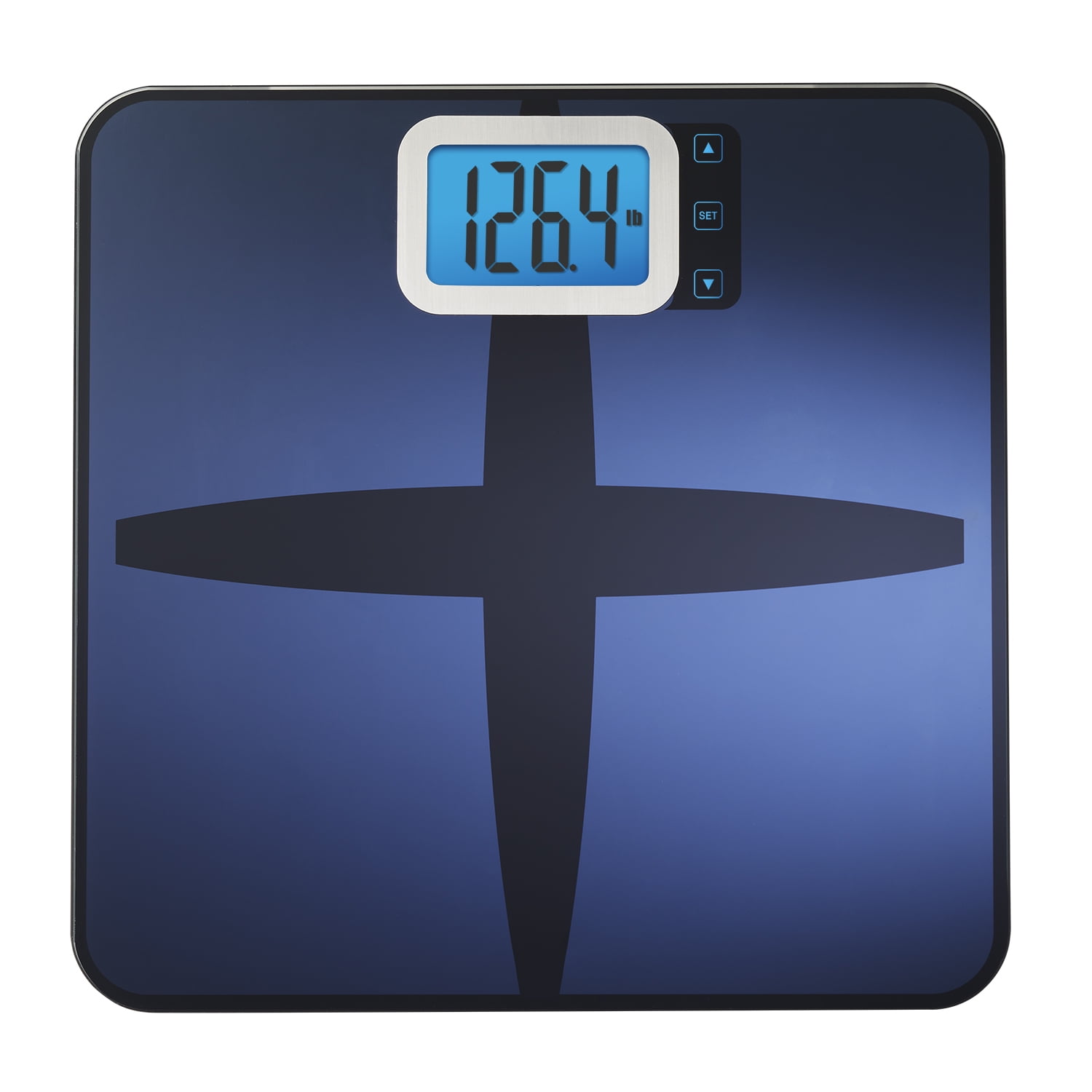 InstaTrack Digital Fat/BMI Bathroom Scale with High Precision Sensors Large Display Accurately Measures Body Water, Muscle Mass, and Calorie Estimator, Blue