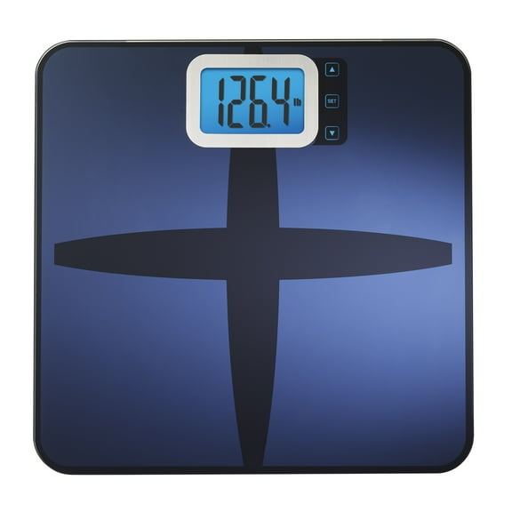 InstaTrack Digital Fat/BMI Bathroom Scale with High Precision Sensors Large Display Accurately Measures Body Water, Muscle Mass, and Calorie Estimator, Blue