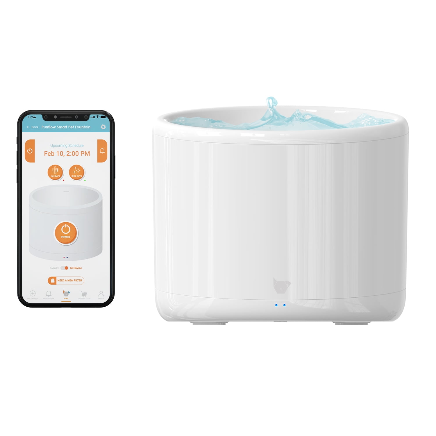 Instachew Purrflow Smart Cat & Dog Water Fountain: Automatic Dog and Cat Water Dispenser