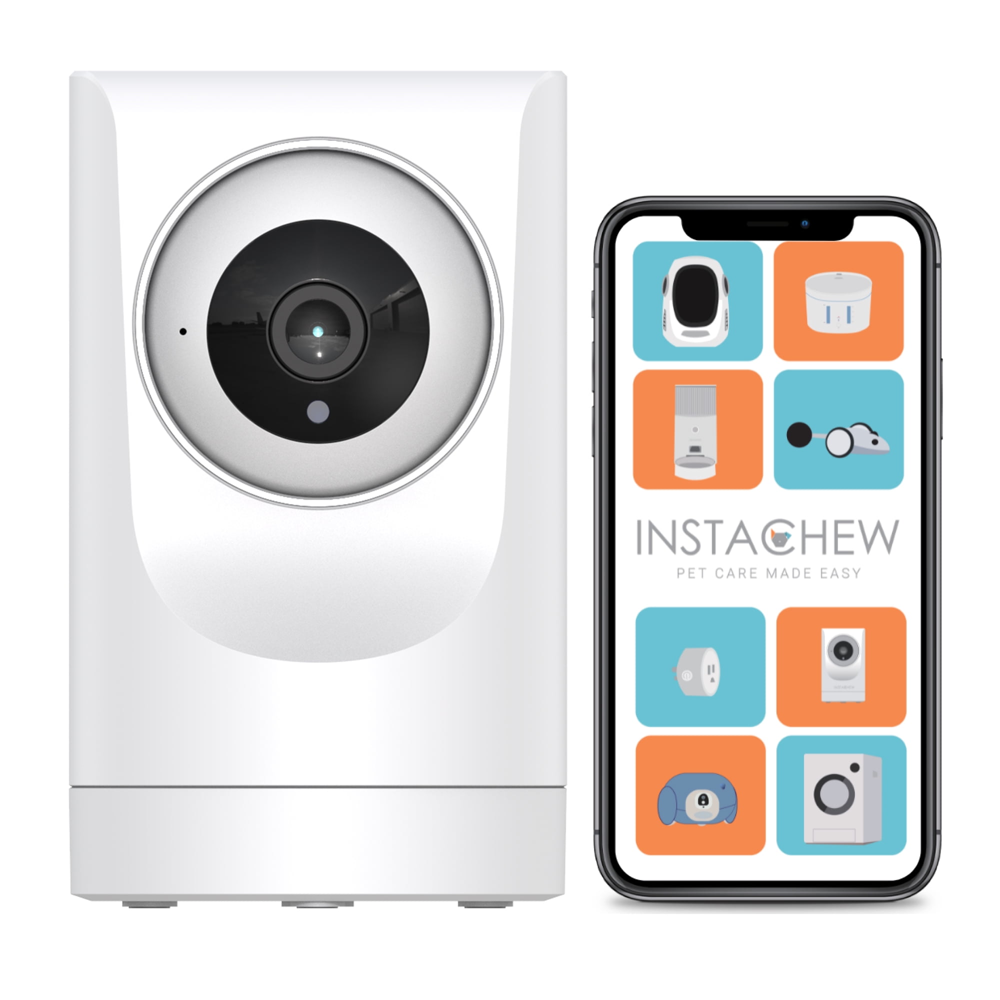 Instachew Purrsight 360° Wi-Fi Pet Camera With Phone App 2 Way Audio, Smart Indoor Security Camera for Cats and Dogs