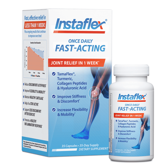 Instaflex Fast-Acting One Per Day Joint Relief, with Tamaflex, Collagen Peptides, & Turmeric, 35 Capsules