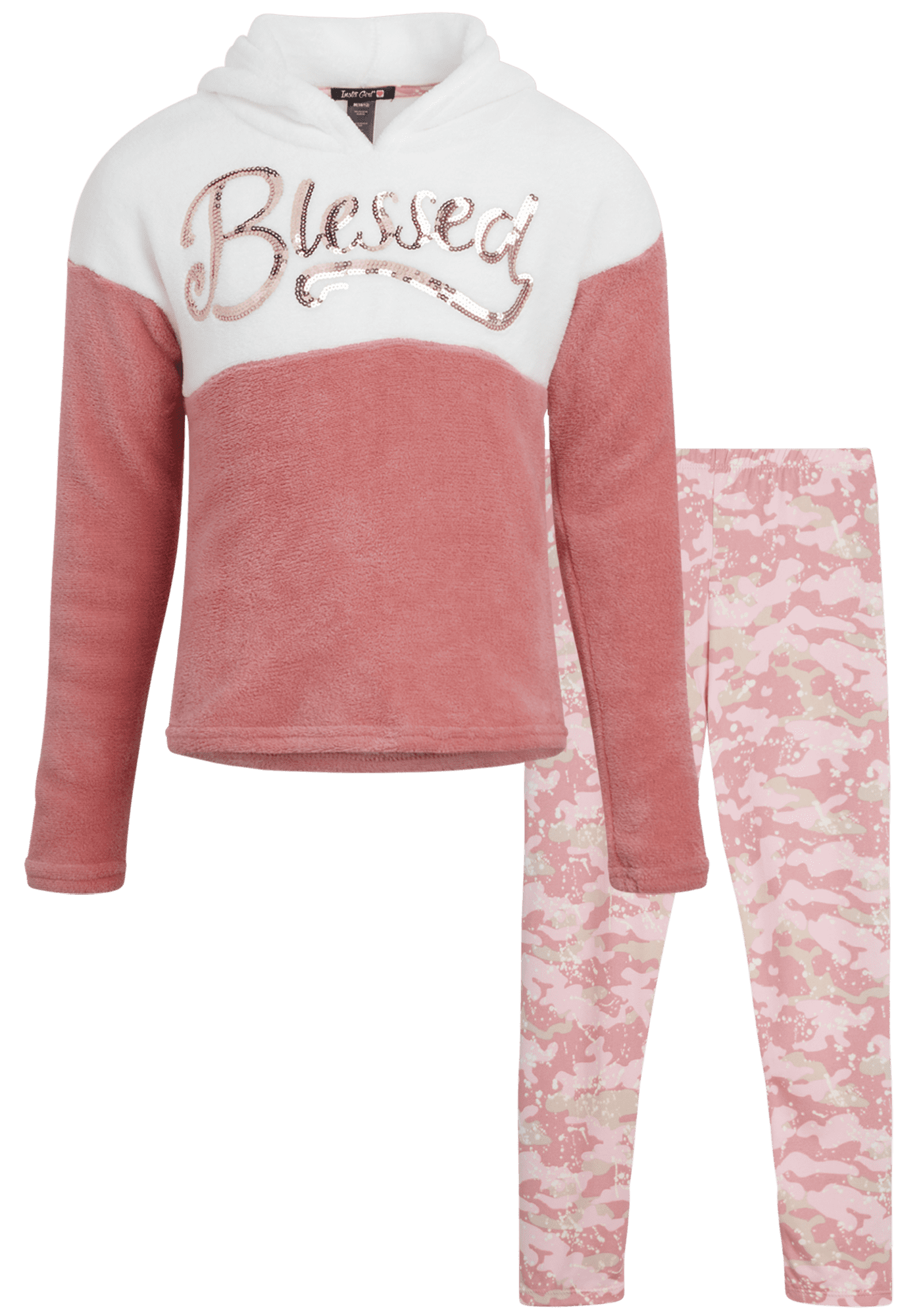 Instagirl Girls' Legging Set 2 Piece Fleece Hoodie and Leggings Kids