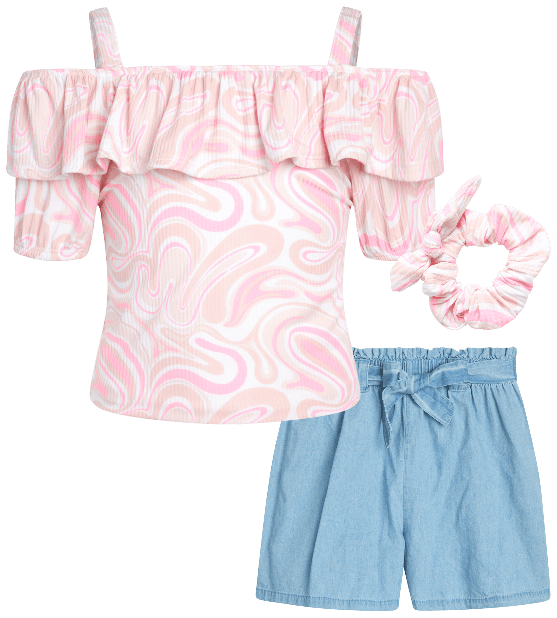 Instagirl Girls' Shorts Set 2 Piece Short Sleeve Crop Top and Woven