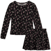 Instagirl Girls' Skirt Set - 2 Piece Long Sleeve Shirt and Scooter Skort (7-12)