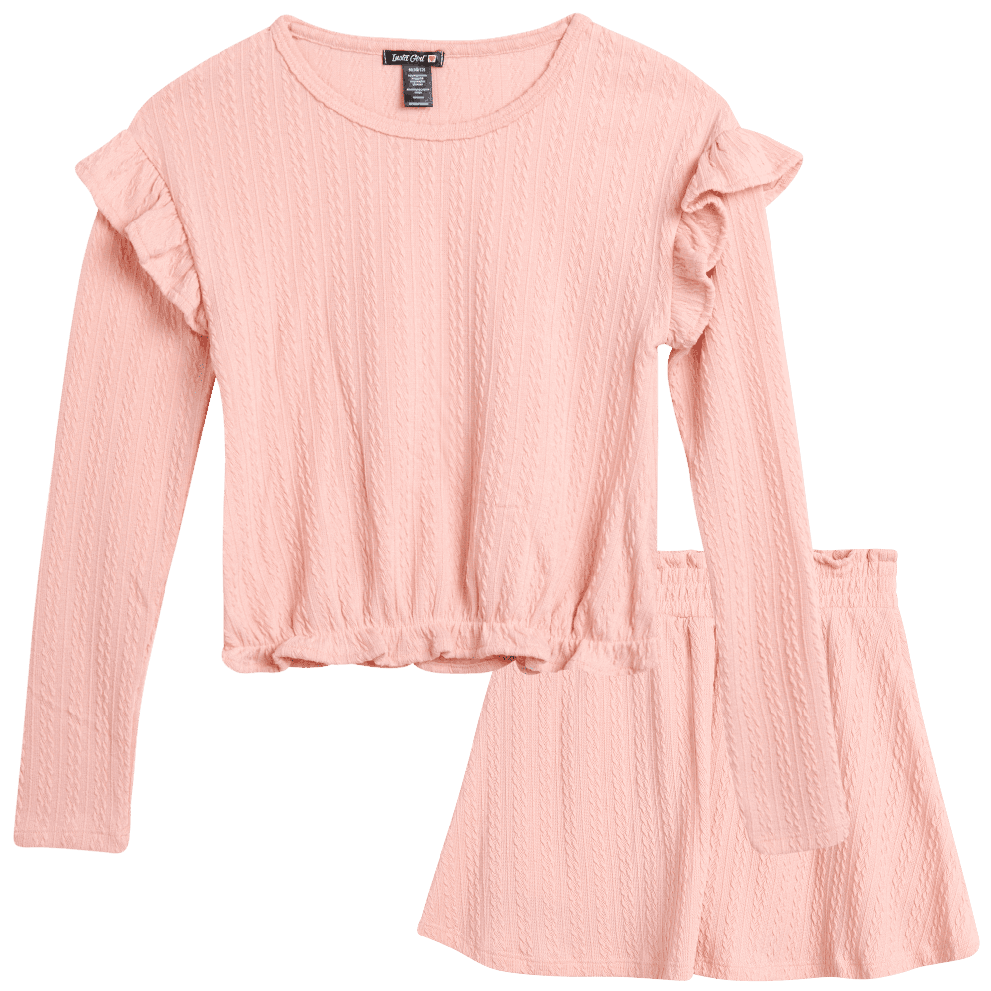 Instagirl Girls' Skirt Set 2 Piece Long Sleeve Shirt and Scooter