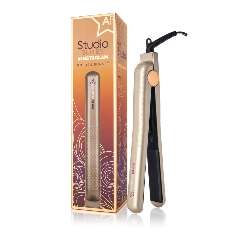 Almost Famous Instaglam 1.25 Flat Iron Tourmaline Hair Straightener Gold Walmart