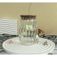 thumbnail image 1 of Instagram Glass Cup with Lid and Straw, 450ml Ribbed Tumbler with Bow or Rose, Aesthetic Drinking Glass for Flat Lay Photos, 1 of 6