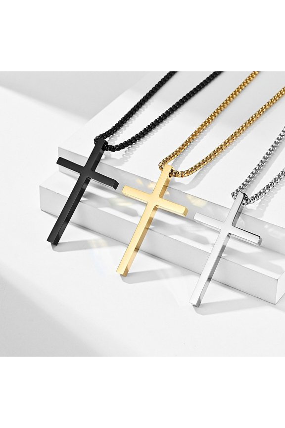 Instagram Mesh Red Style Simple Titanium Steel Cross Necklace