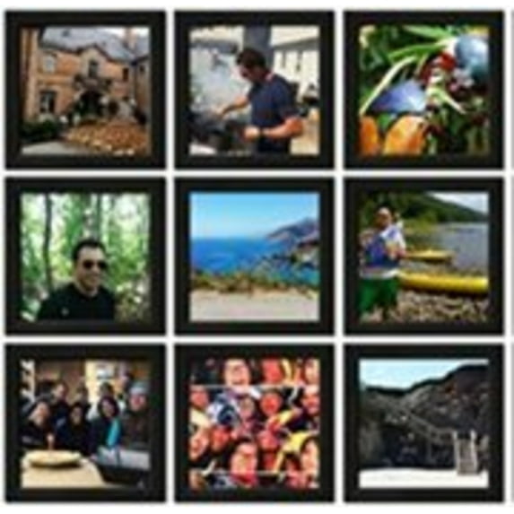 Instagram Photo Frame - Frame Your 4x4 Photos! - Black 4" x 4" Wood Frame (9-PACK)
