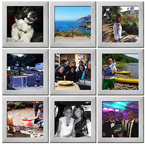 Instagram Photo Frame - Frame Your 4x4 Photos! - Stainless Steel 4" x 4" Frame (9-PACK)