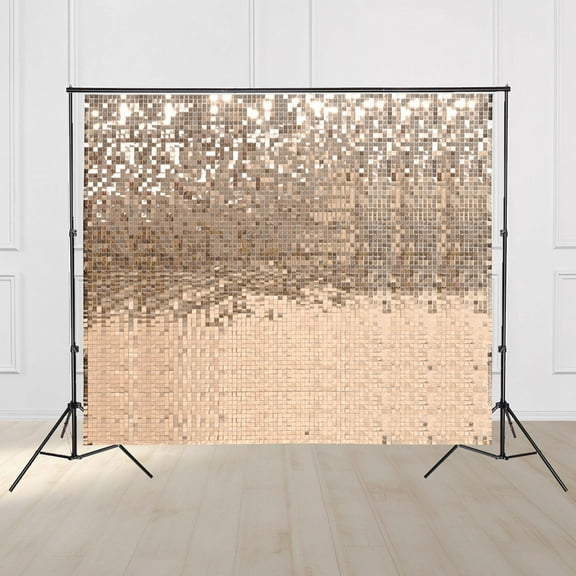 Instahibit 10x7 FT Shimmer Wall Backdrop with Stand 72 Pcs Panels Decor for Wedding Party