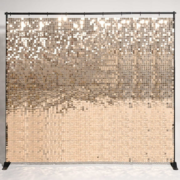 Instahibit 10x8 FT Shimmer Wall Backdrop with Stand 72 Pcs Panels Decor for Wedding Party