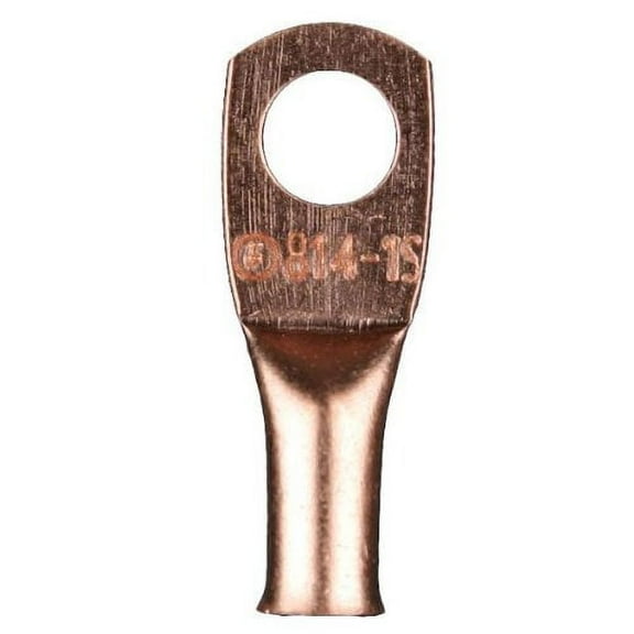 Install Bay CUR810 Copper Uninsulated Ring Terminal, 8 Gauge, #10, 25/Pkg