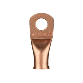 Install Bay CUR838 Copper Uninsulated Ring Terminal, 8 Gauge, 3/8", 25 Pack