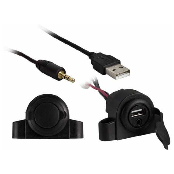 3.5MM AUX AUDIO INPUT WITH USB CHARGING EXT RETAIL PACK
