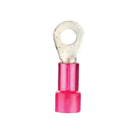 Install Bay RNRT8 Red Nylon Ring Terminal, 22-18 Gauge, #8, 100 Pack