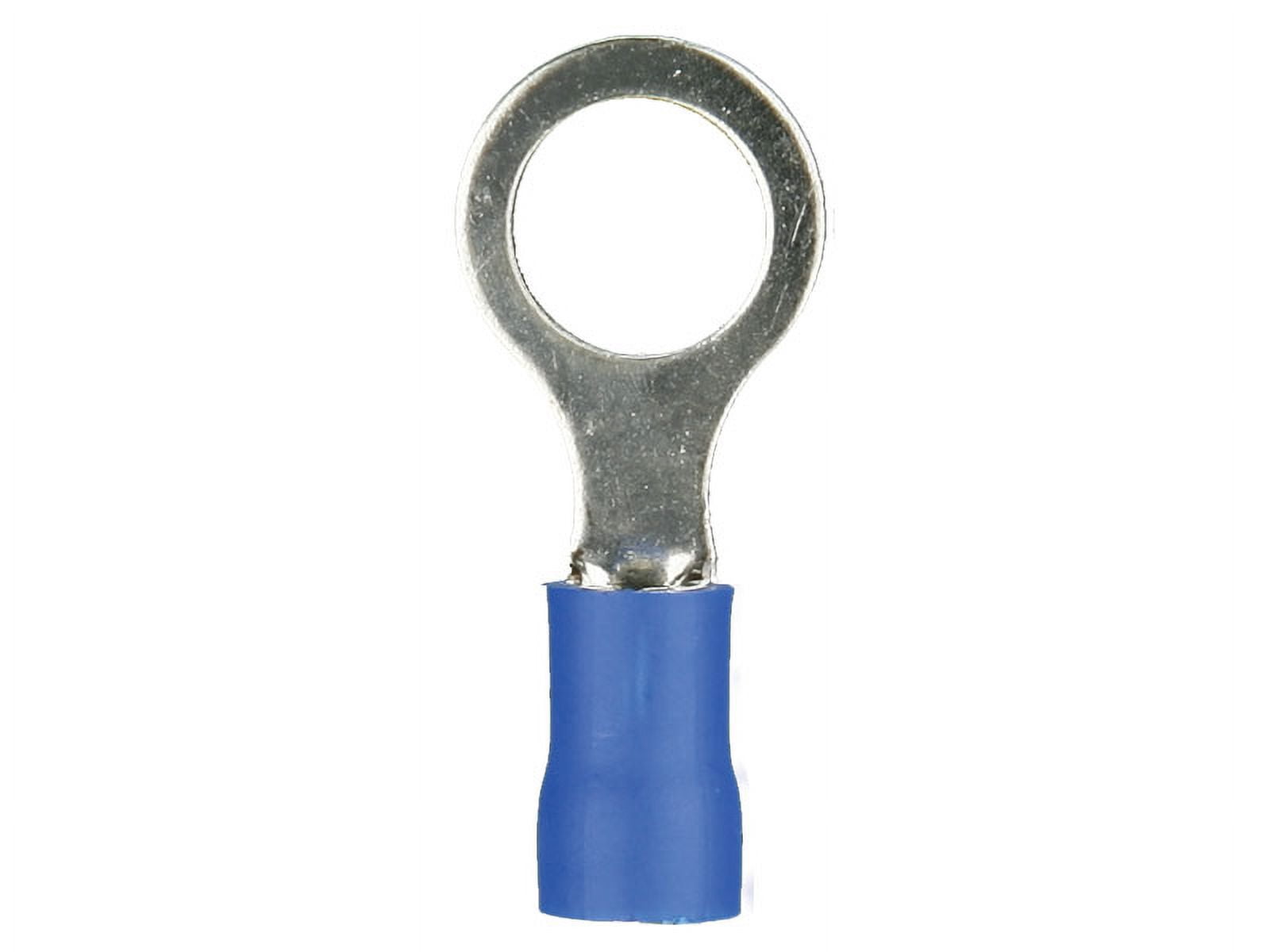 Install Bay Vinyl Terminal Ring Connector 6 Gauge 1/4 Inch Ring Blue 25 Pack - BVRT614