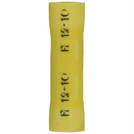 Install Bay YVBC Yellow Vinyl Butt Connector, 12-10 Gauge, 100/Pkg