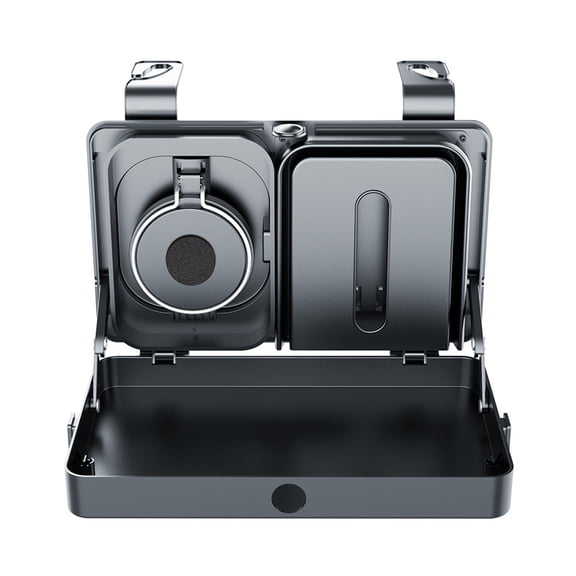 Install Headrest Car Tray Locking Clamps Featuring Cup Holders Tissue Box Trash Bin For Clean Snacking