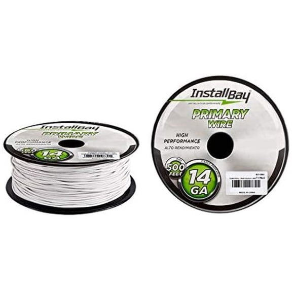 Install Bay PWWT14500 14 Gauge Primary Wire White Color - 500 Feet Spool Pack