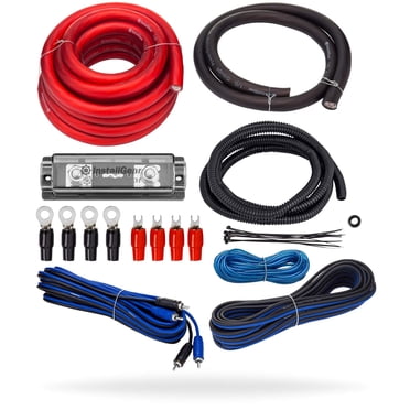 Audiotek 0 Gauge Amp Kit – 5000W Complete Amplifier Install Wiring Kit Red