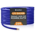 thumbnail image 1 of InstallGear 1/0 Gauge Wire (25ft) Copper Clad Aluminum CAA - Primary Automotive Wire, Car Amplifier Power & Ground Cable, Battery Cable, Car Audio Speaker Stereo, RV Trailer Wiring Welding Cable 1/0g, 1 of 7