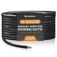 thumbnail image 1 of InstallGear 10 Gauge Wire (25ft) Copper Clad Aluminum CAA - Automotive Wire, Car Amplifier Power & Ground Cable, Battery Cable, Car Audio Speaker Stereo, RV Trailer Wiring Welding Cable - 10 AWG Wire, 1 of 7