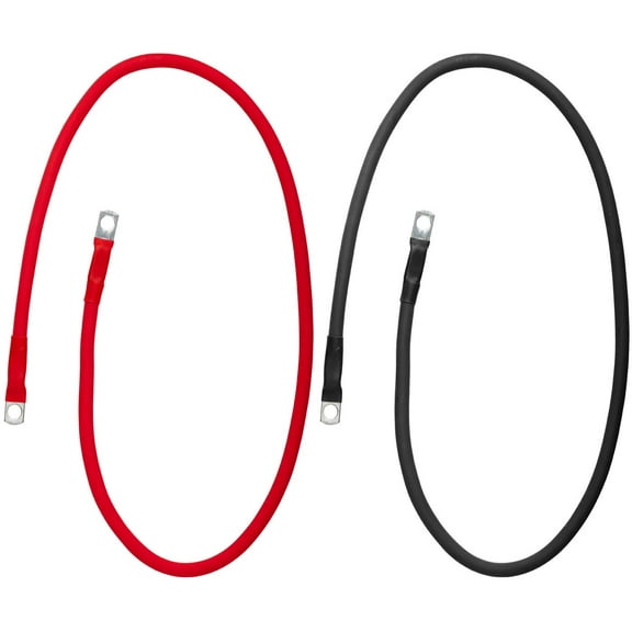 InstallGear 8 Gauge 2ft OFC Battery Power Inverter Cables (2ct Red/Black) - OFC 8 Gauge Wire - 8 Gauge Marine Wire - Battery Cable for Car Stereo, Solar, Auto, RV & Marine