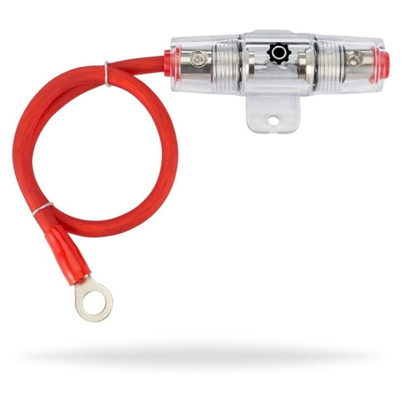 InstallGear 8 Gauge AWG 1ft Power Wire with 100 Amp AGU Fuse Holder - 99.9% Oxygen-Free Copper | 8 Gauge Wire, Amp Fuse Holder with Fuse