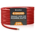 thumbnail image 1 of InstallGear 8 Gauge Amp Power Wire (25ft) Copper Clad Aluminum CAA - 8AWG Wire, Automotive Wire, Car Amplifier Power and Ground Cable, Car Audio Speaker Stereo, Battery Cable, Welding Cable 8ga Wire, 1 of 6