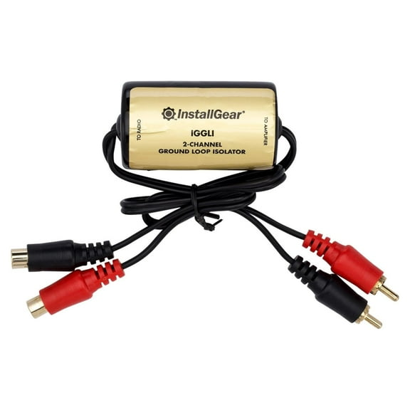 InstallGear Ground Loop Noise Isolator, Amplifier Noise Filter for Car Audio and Home Stereo, Feedback Loop Isolator, Car Stereo Noise Suppressor Reducer Alternator, Ground Loop Isolator