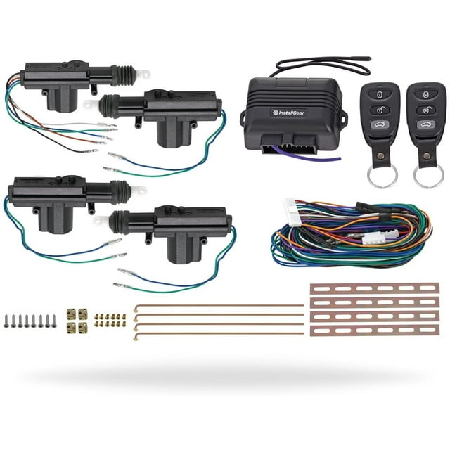 InstallGear Keyless Entry System with Two 4Button Remotes & 4 Door