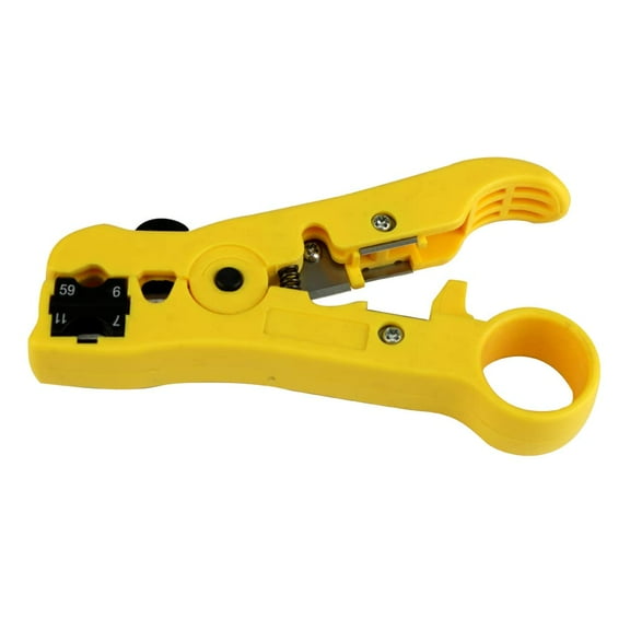 InstallMates Universal Coax Cable Stripper (For UTP/STP - RG59/6/7/11, Yellow)